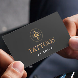Cartão De Visita Tatuagens Pelo Seu Nome Místico Elegante Cobra Pre