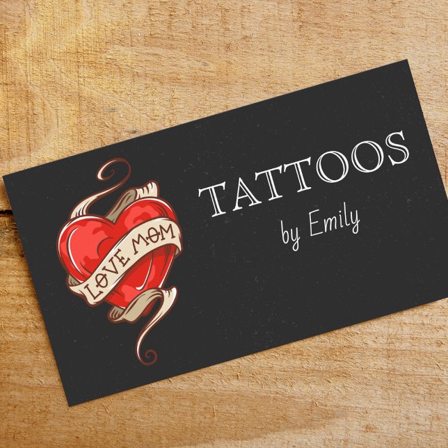 Cartão De Visita Tatuagens Por Seu Nome Simples E Mínimo Grungente (Criador carregado)