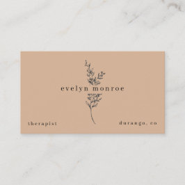 Cartão De Visita Taupe Botânico Simples Moderno