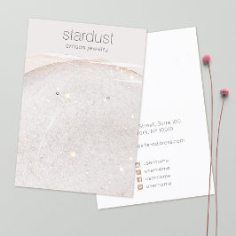 Cartão De Visita Taupe Dourado com o suporte para exibição do reten