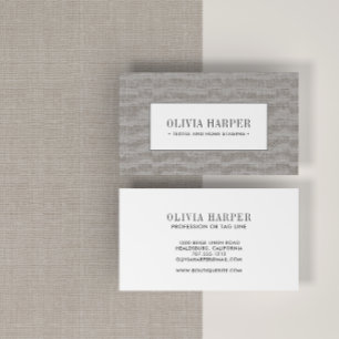 Cartão De Visita Taupe Linhagens Elegantes Simples