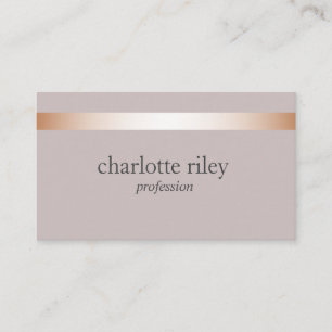 Cartão De Visita Taupe Na moda de distribuição Dourada Rosa moder