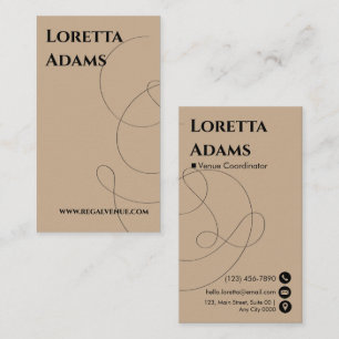 Cartão De Visita Taupe Negra Elegante Taupe Quente Moderna