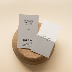 Cartão De Visita Taupe Neutral Mínimo Moderno de Boho Simples