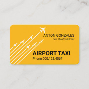 Cartão De Visita Táxi Amarelo Aviões decolando