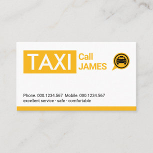 Cartão De Visita Táxi Amarelo Carro Tábua