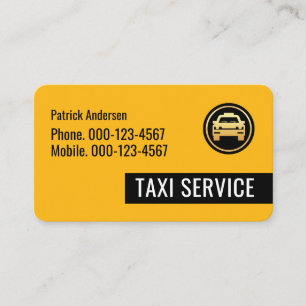 Cartão De Visita Táxi Amarelo com Guia Preto Dirigindo