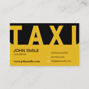 Cartão De Visita Taxi Amarelo   Taxista moderno 
