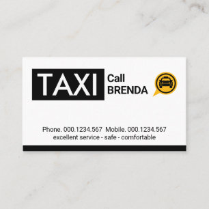 Cartão De Visita Táxi Carro Preto Tab