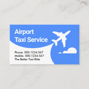 Cartão De Visita Táxi de Avião no Aeroporto Céus Azuis