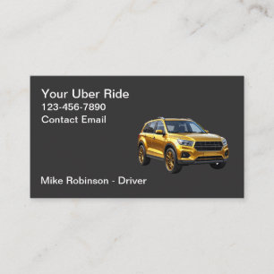 Cartão De Visita Táxi de Motorista Uber Moderno e Simples com Class