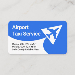 Cartão De Visita Táxi do Aeroporto decolando 