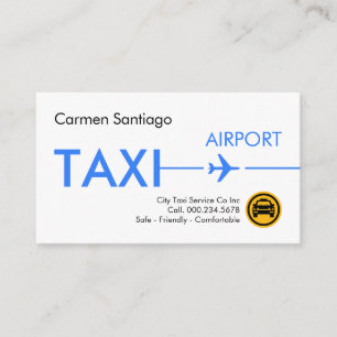 Cartão De Visita Táxi do Aeroporto Pista de Avião