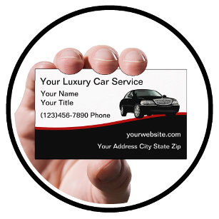Cartão De Visita Táxi do Serviço de Automóveis de Luxo