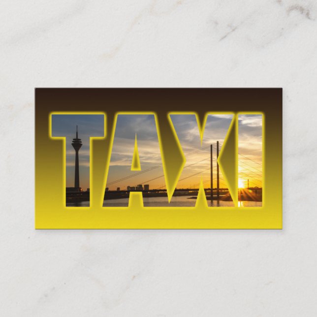 Cartão De Visita Taxi driver taxi táxi amarelo táxi com sunset urba (Frente)