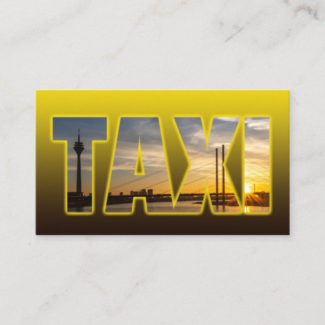 Cartão De Visita Taxi driver taxi táxi amarelo táxi com sunset urba (Frente)