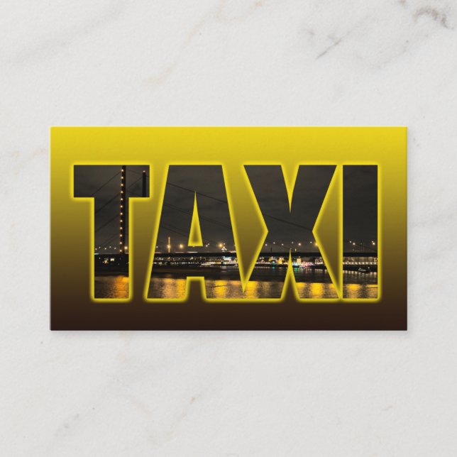 Cartão De Visita Taxi driver taxista amarelo táxi luz da cidade (Frente)