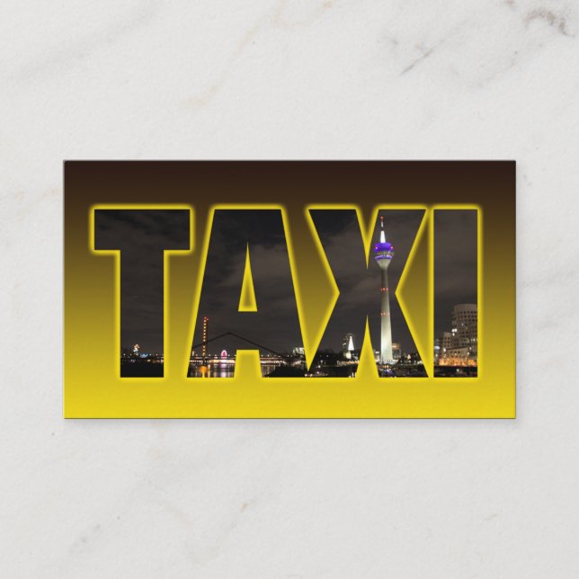 Cartão De Visita Taxi driver taxista amarelo táxi luz da cidade (Frente)