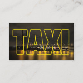 Cartão De Visita Taxi driver taxista amarelo táxi luz da cidade
