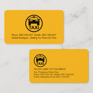 Cartão De Visita Táxi Simples Minimalista Amarelo