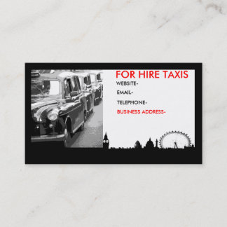 Cartão De Visita Táxis de Londres