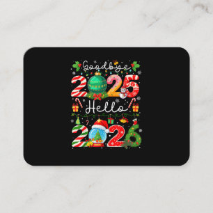Cartão De Visita Tchau 2025 Olá 2026 Feliz Ano Novo Natal P