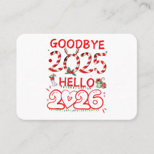 Cartão De Visita Tchau 2025 Olá 2026 Feliz Natal Feliz Ano Novo 