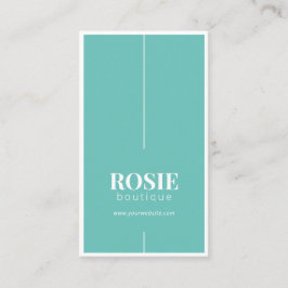Cartão De Visita Teal/Branco de luxo minimalista