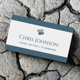 Cartão De Visita Teal do diretor de produção do cineasta do editor 