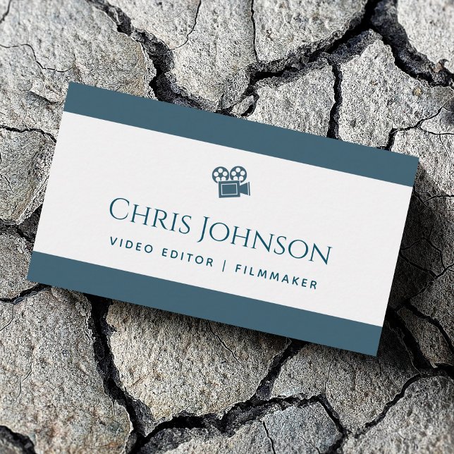 Cartão De Visita Teal do diretor de produção do cineasta do editor  (Criador carregado)