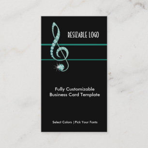 Cartão De Visita Teal Jewel Teal - Música Rhinestone