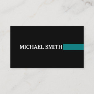 Cartão De Visita Teal Moderno, Elegante profissional, preto