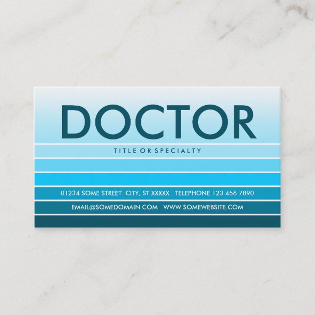 Cartão De Visita teal swatch DOCTOR (Frente)