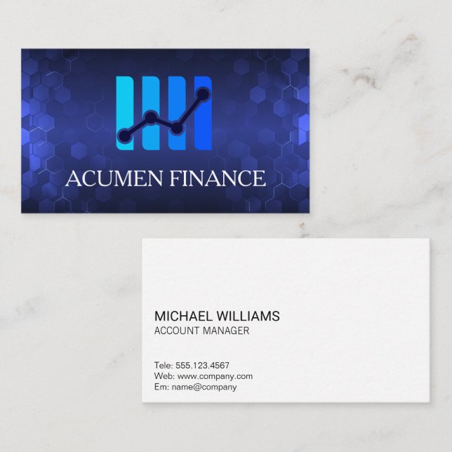 Cartão De Visita Tech Modern Finance Logo  (Frente/Verso)