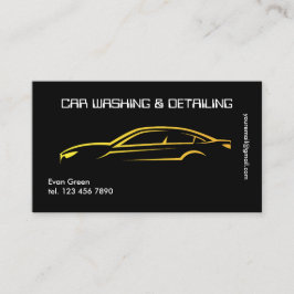 Cartão De Visita Techno Preto Dourado de Detalhes de Carro
