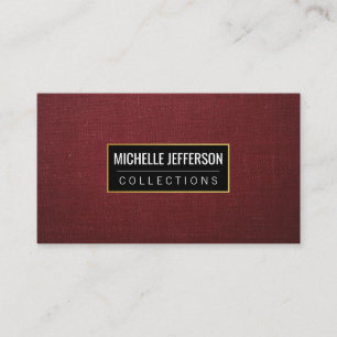 Cartão De Visita Tecido Canvas Vermelha  Coleções de Arte