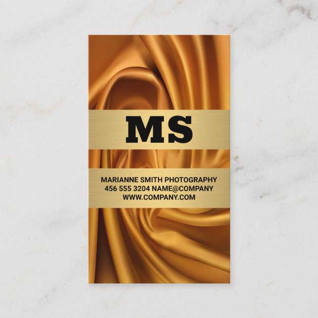 Cartão De Visita Tecido Dourado da Seda (Frente)