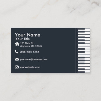 Cartão De Visita Teclado de piano