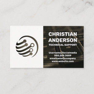 Cartão De Visita Teclado  Globo de Circuitos Técnicos