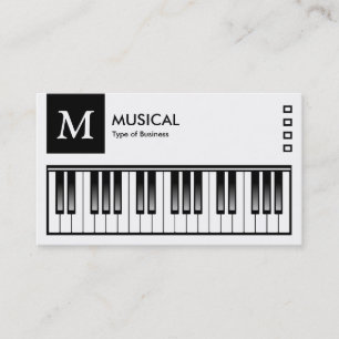 Cartão De Visita Teclado - Logotipo e Painel v2 - Preto