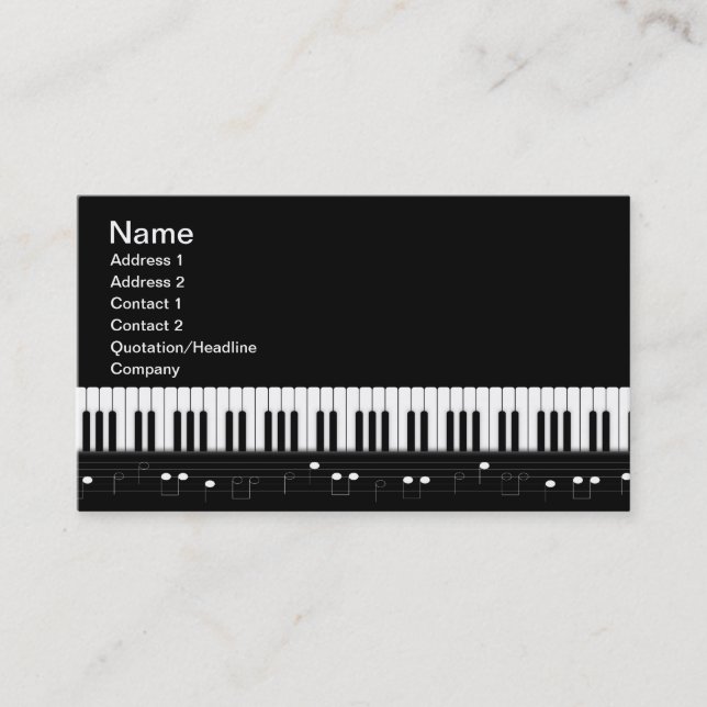 Cartão De Visita Teclado Piano (Frente)