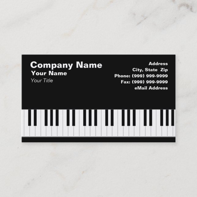 Cartão De Visita Teclado Piano (Frente)