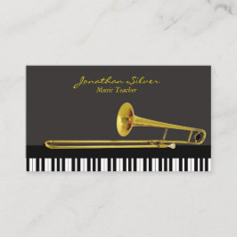 Cartão De Visita Teclado Piano do Professor de Música e Trombone