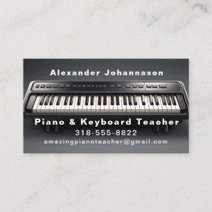 Cartão De Visita Teclado Piano Realista Incrível