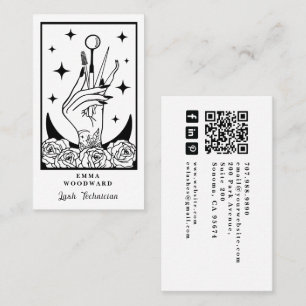 Cartão De Visita Técnica de Cílios Mística do Tarot à Mão