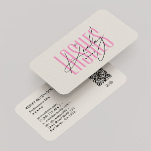 Cartão De Visita Técnica de Cílios Rosa Bege Estética Beleza