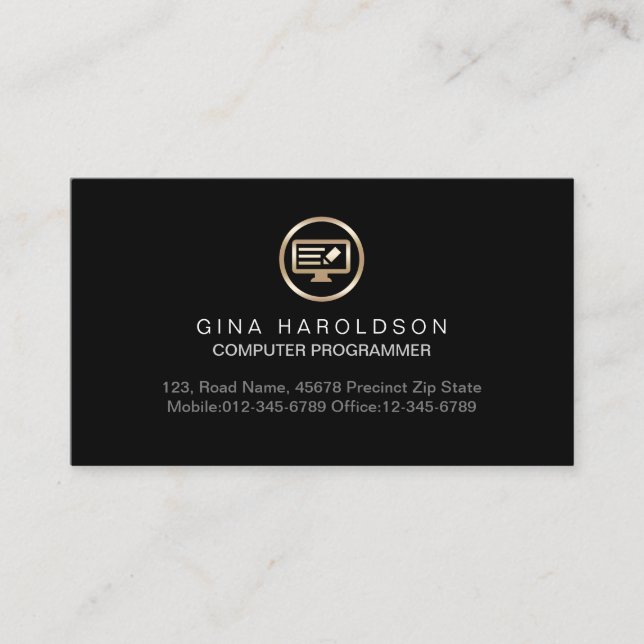Cartão De Visita Técnica do computador programador codificador (Frente)