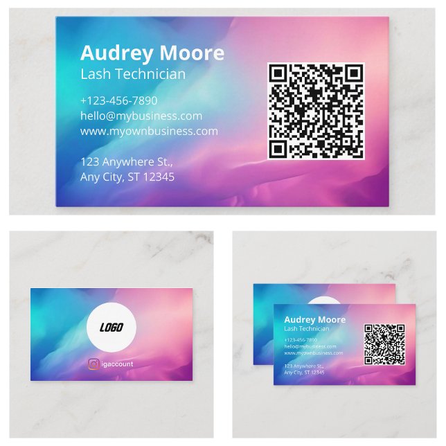 Cartão De Visita Técnico de Cílios (Eyelash Lash Tech Business Card
)