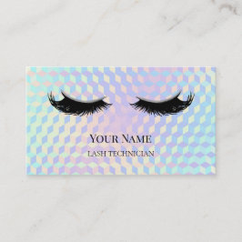 Cartão De Visita Técnico de Cílios com Código QR Holográfico