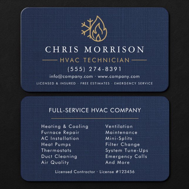 Cartão De Visita Técnico de HVAC  (Criador carregado)